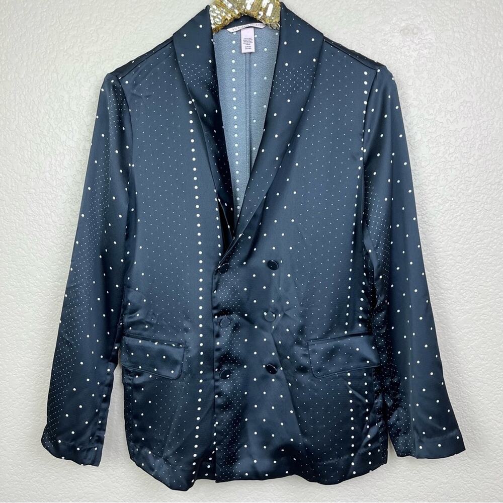 Victoria's Secret • Jacquard Bed & Evening Black White Polka Dot Blazer